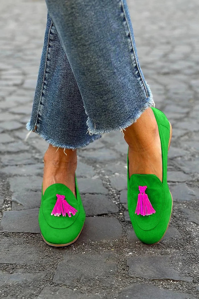 Women's Tassel Loafer Round Toe Slip-On Flats