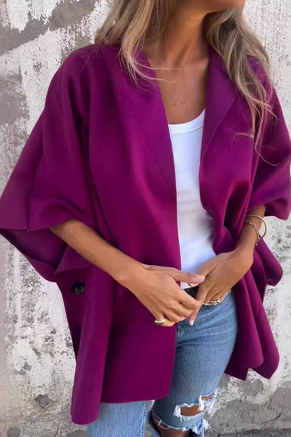 Women's Oversized Cape Blazer with Notch Collar