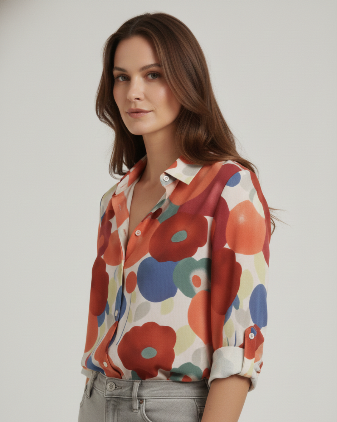 Aylin | Button Blouse with Floral Print
