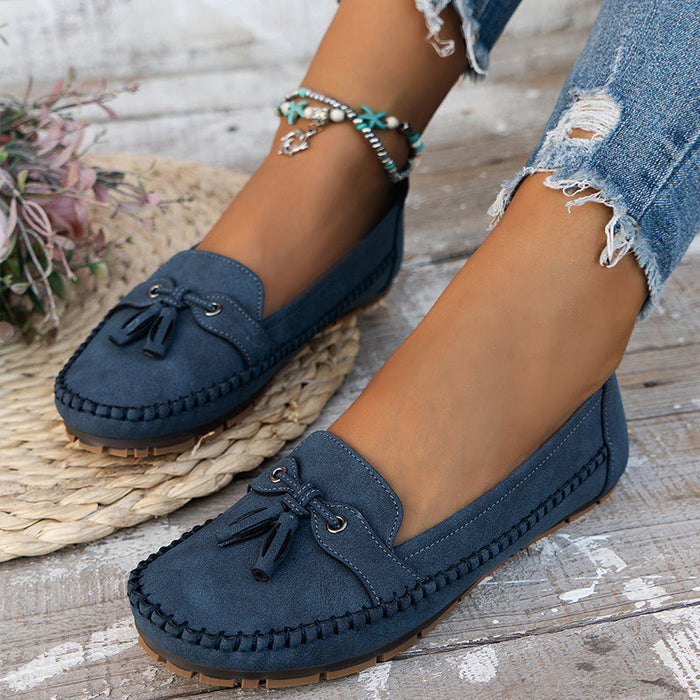 Women's Tassel Loafers with Moccasin Stitch Detail