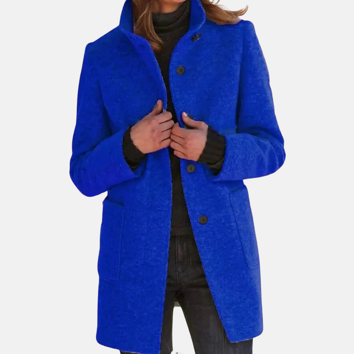Women's Vintage-Style Coat Button Front Long Length