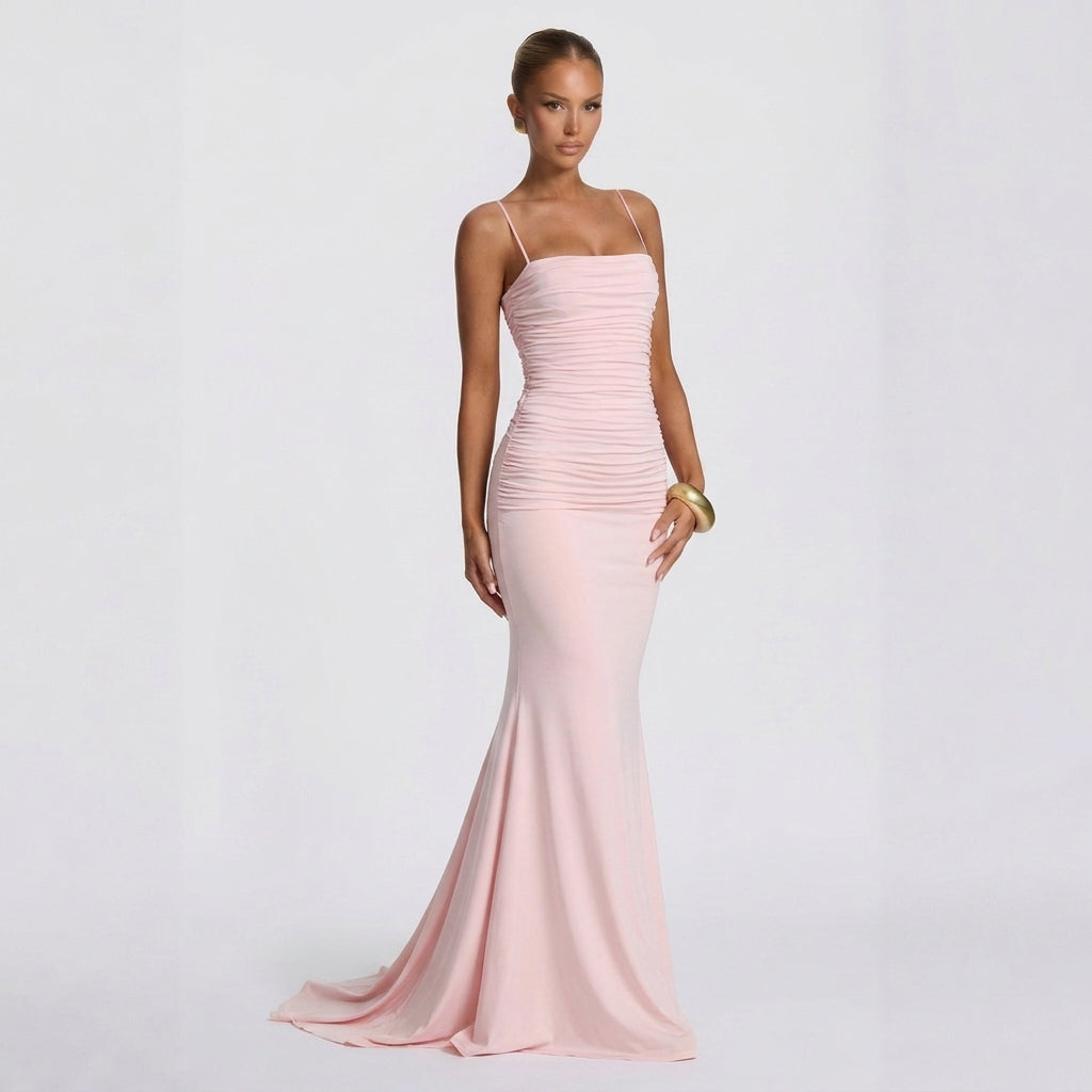 Blaise | Satin-Look Wedding Guest Maxi Dress