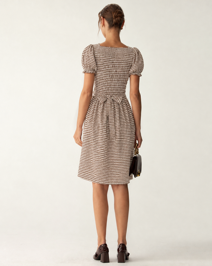 Cleo | Gingham Puffed Sleeve Mini Dress