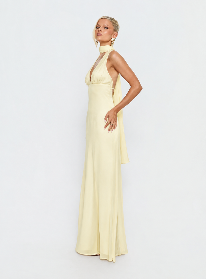 Jadira | Scarf Detail Wedding Guest Maxi Dress