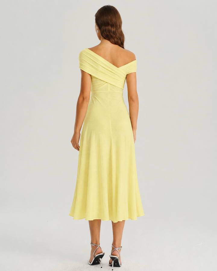 Zara | Sleeveless One-Shoulder A-Line Midi Dress