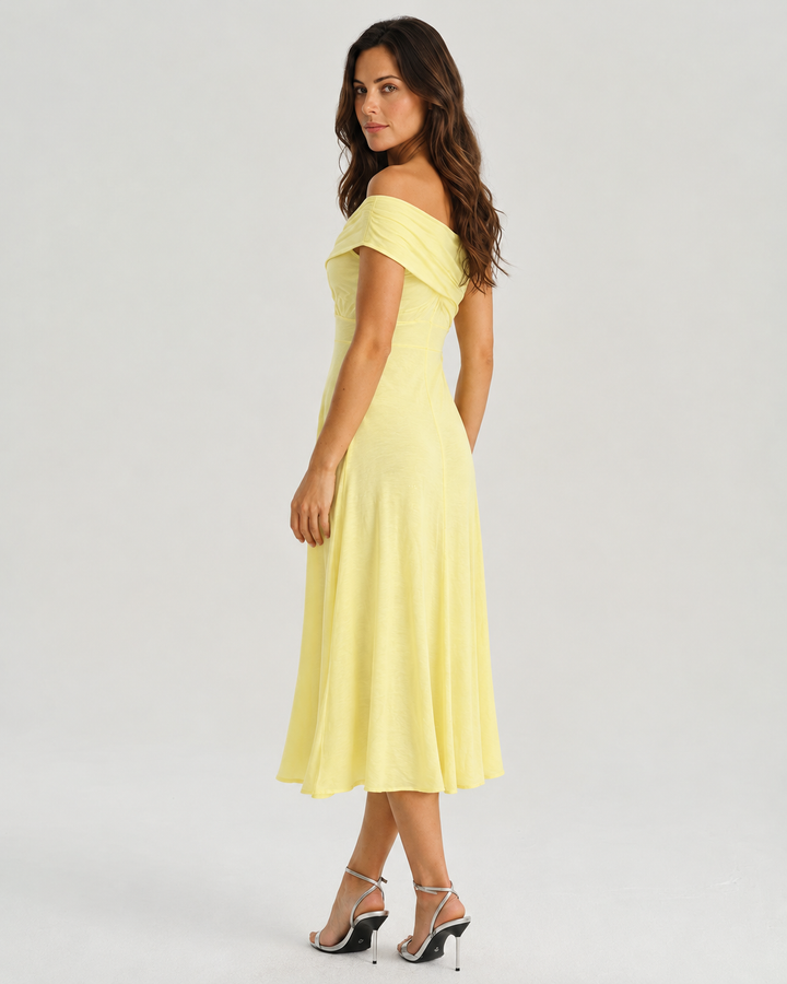 Zara | Sleeveless One-Shoulder A-Line Midi Dress