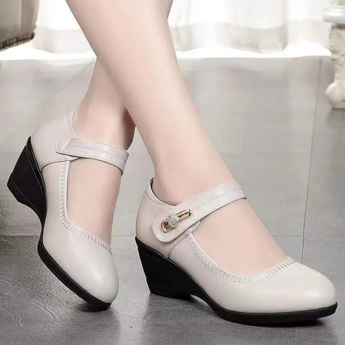 Women's Mary Jane Wedge Shoes with Cushioned Sole