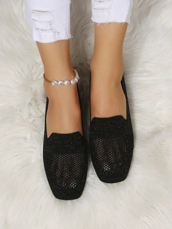 Women's Embellished Slip-On Loafers with Pearl Ankle Strap