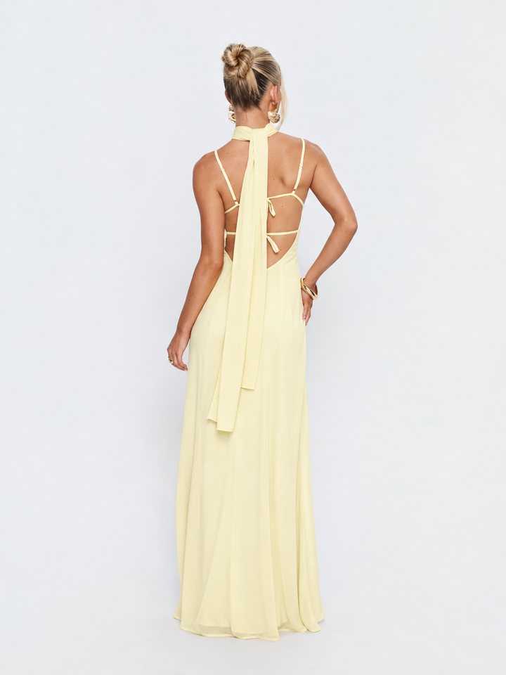 Jadira | Scarf Detail Wedding Guest Maxi Dress