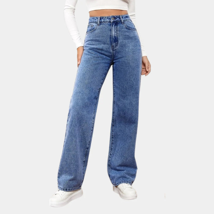 Women's High-Waisted Straight-Leg Jeans Loose Fit