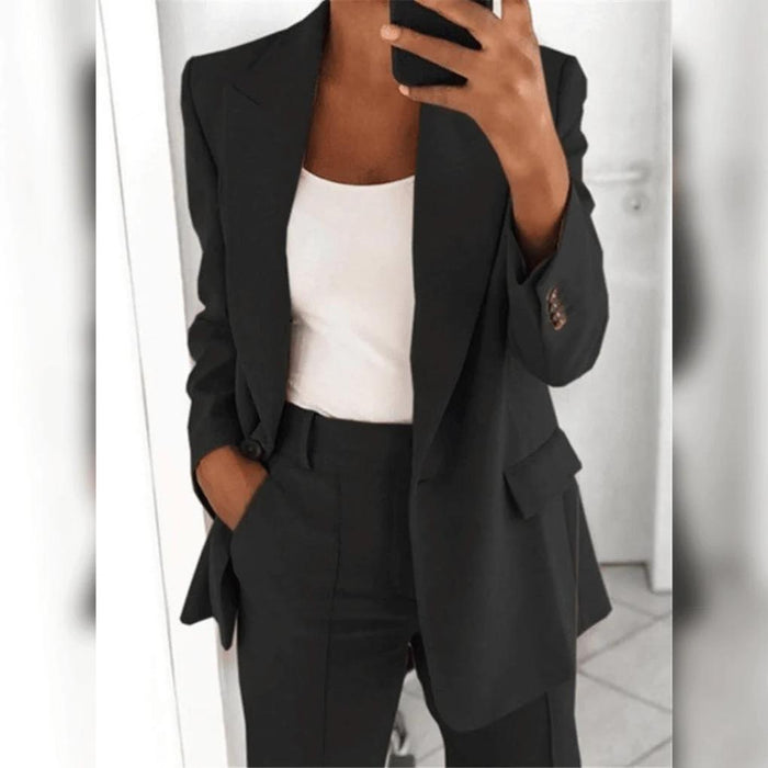 Women's Two-Piece Blazer Trouser Suit for Work