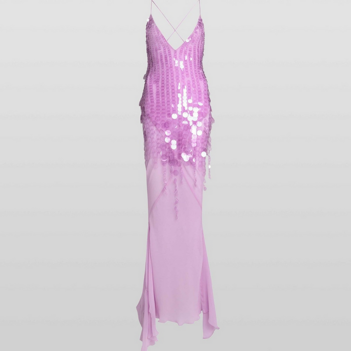 Women's Sequin Mini Dress with Criss-Cross Back Straps