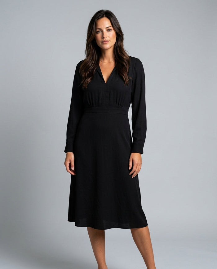 Celeste | Tailored Slit Midi Dress