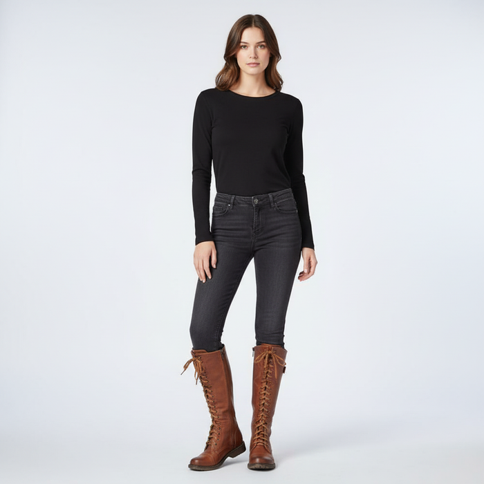 Women's Lace-Up Knee-High Boots with Orthopedic Insole