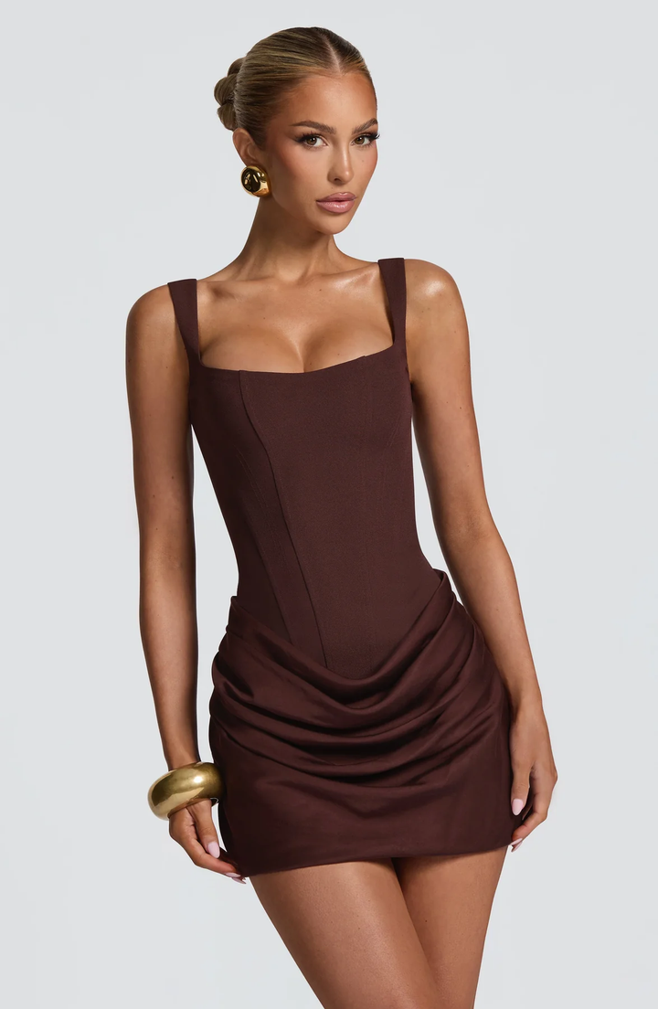 Maribel | Mini Dress with Draped Skirt