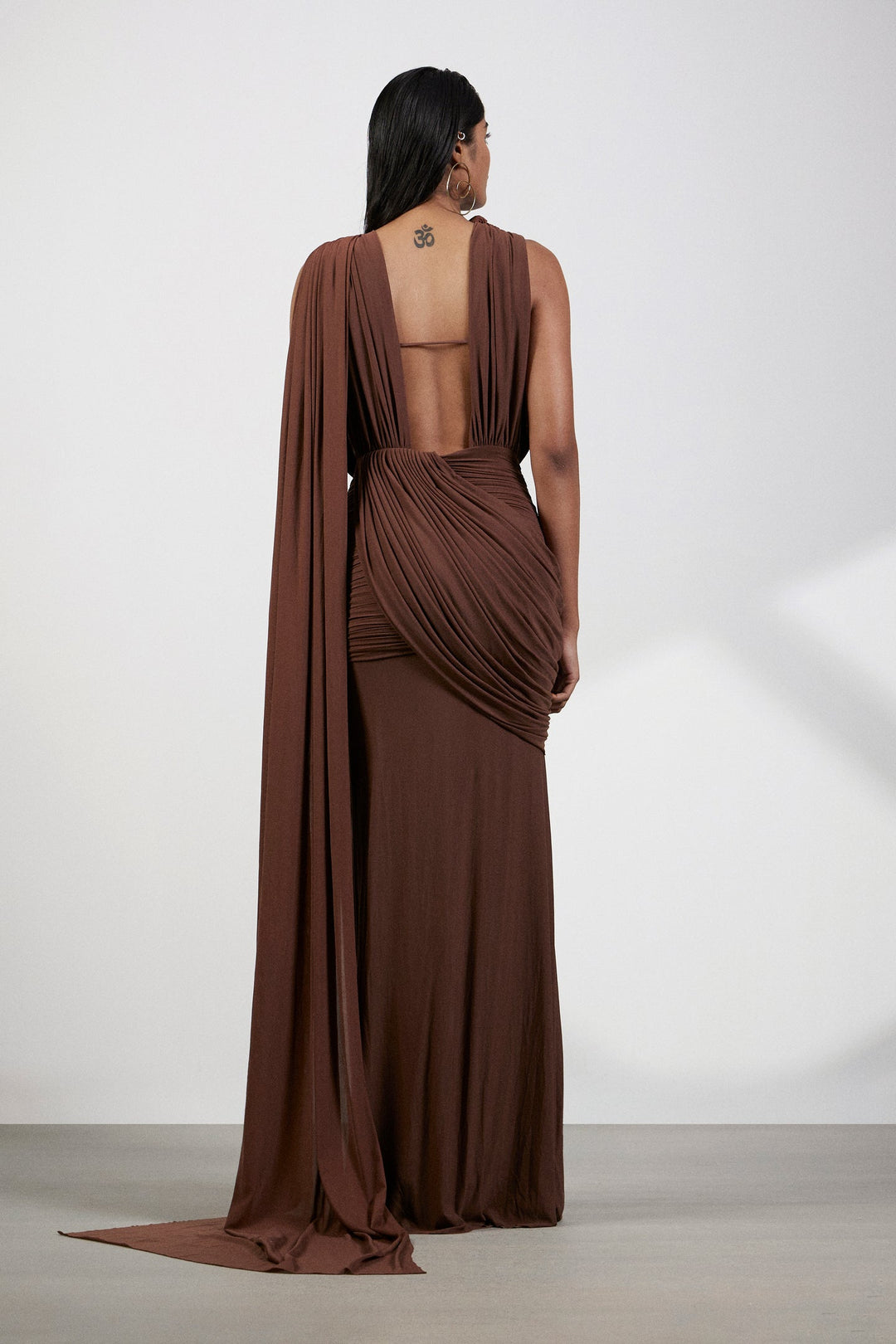 Marlowe | One-Shoulder Gathered Mesh Midi Dress