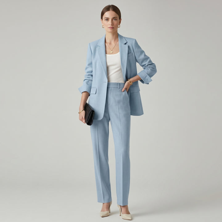 Noor | Structured Blazer &amp; Straight-Leg Pant Set