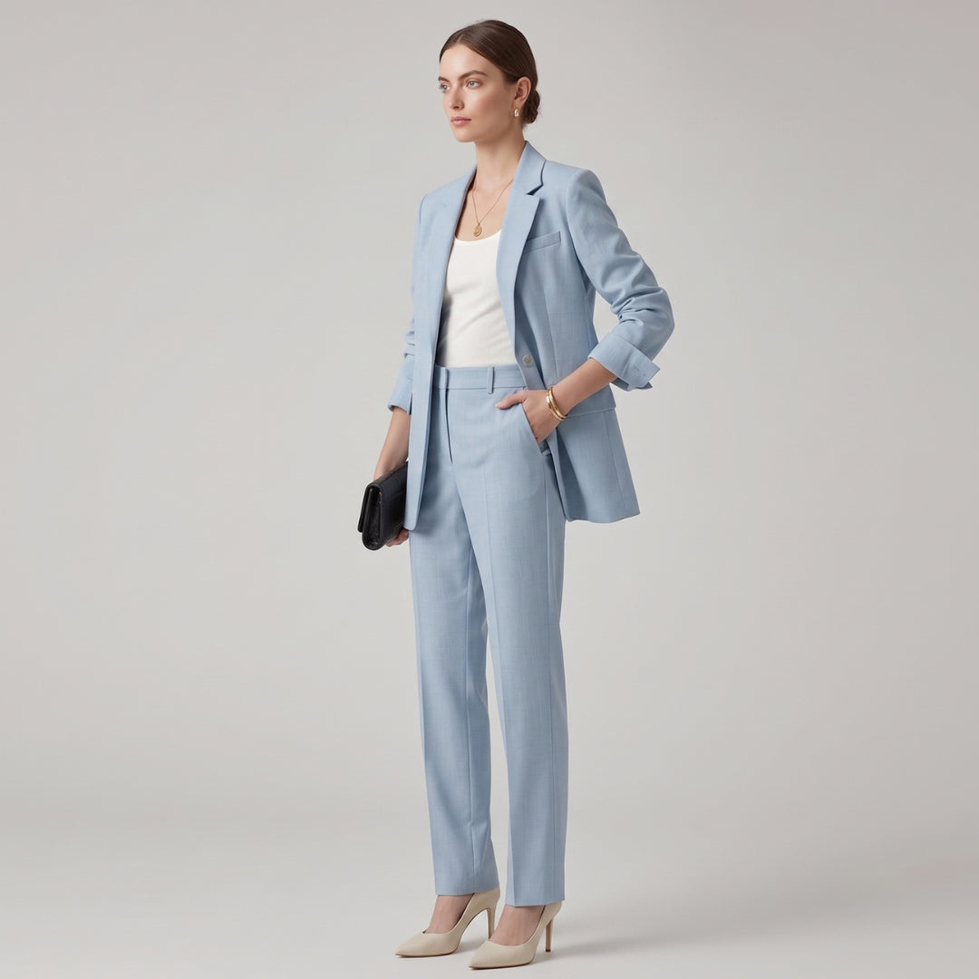 Noor | Structured Blazer &amp; Straight-Leg Pant Set