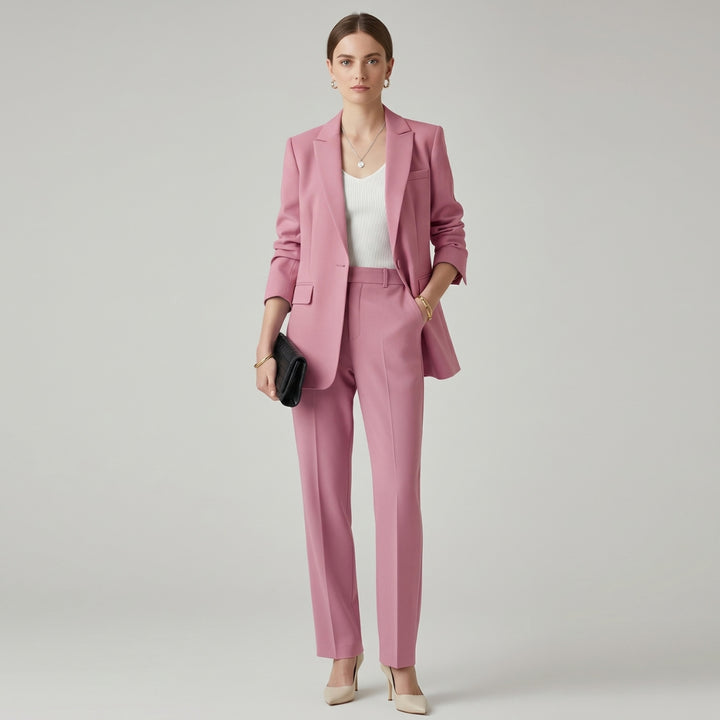 Noor | Structured Blazer &amp; Straight-Leg Pant Set