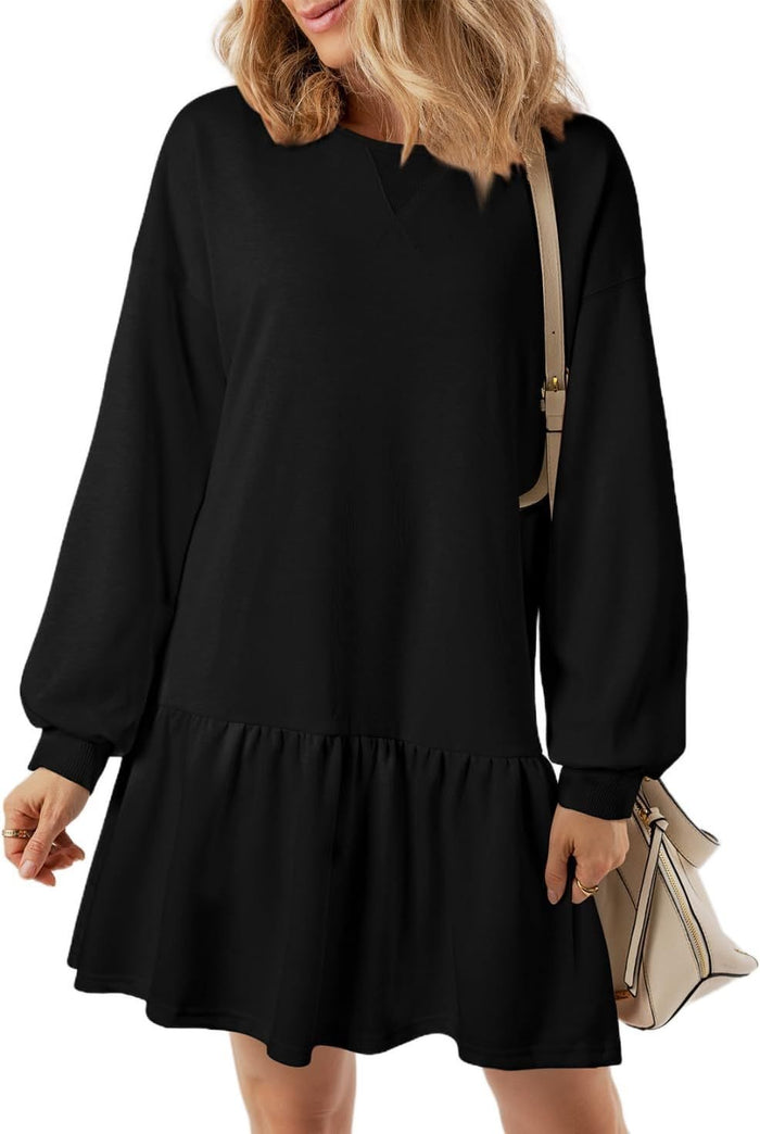 Women's Drop-Waist Sweatshirt Dress Long Sleeve