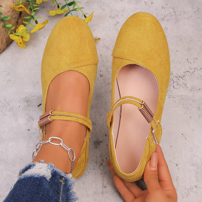 Women's Mary Jane Ballet Flats with Adjustable Strap