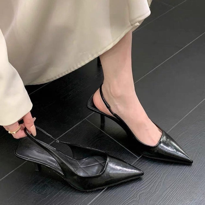Women's Metallic Slingback Pumps with Pointed Toe