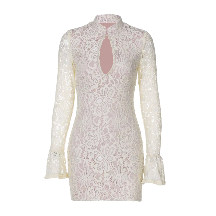 Olga | Lace Mini Corset Dress with Long Sleeves