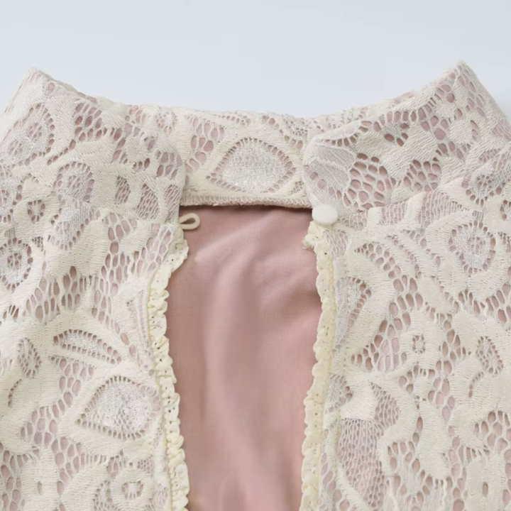 Olga | Lace Mini Corset Dress with Long Sleeves