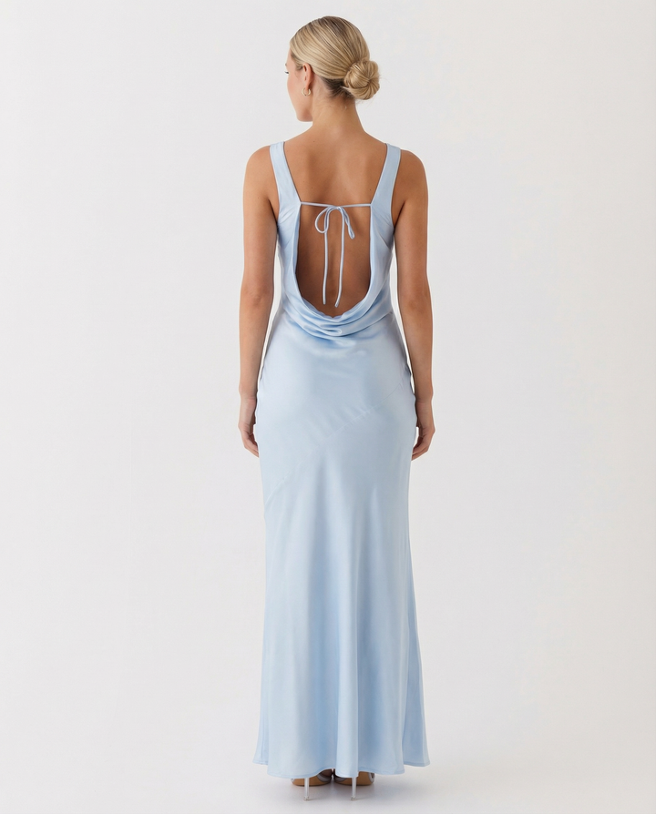 Muriel | Maxi Dress with Cowl Neck and Open Back