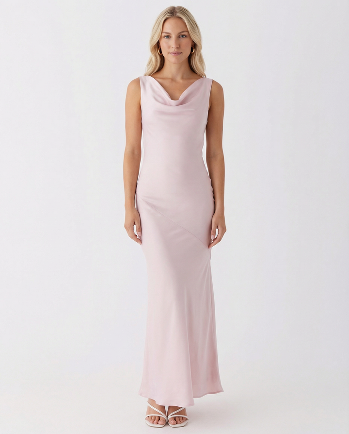Muriel | Maxi Dress with Cowl Neck and Open Back