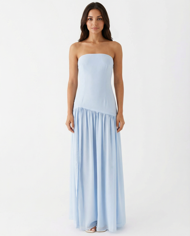 Polly | Strapless Maxi Dress with Side Slit