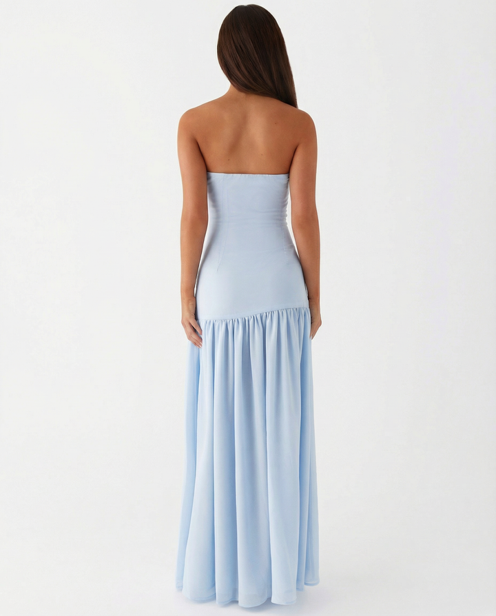 Polly | Strapless Maxi Dress with Side Slit