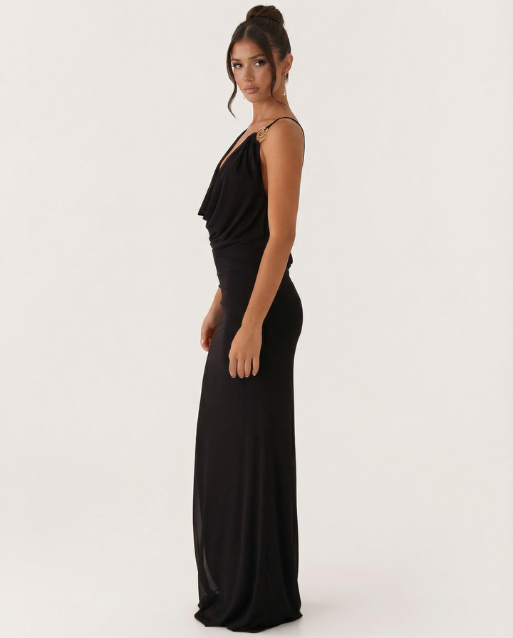 Sherri | Maxi Dress with Cowl Neck and Open Back
