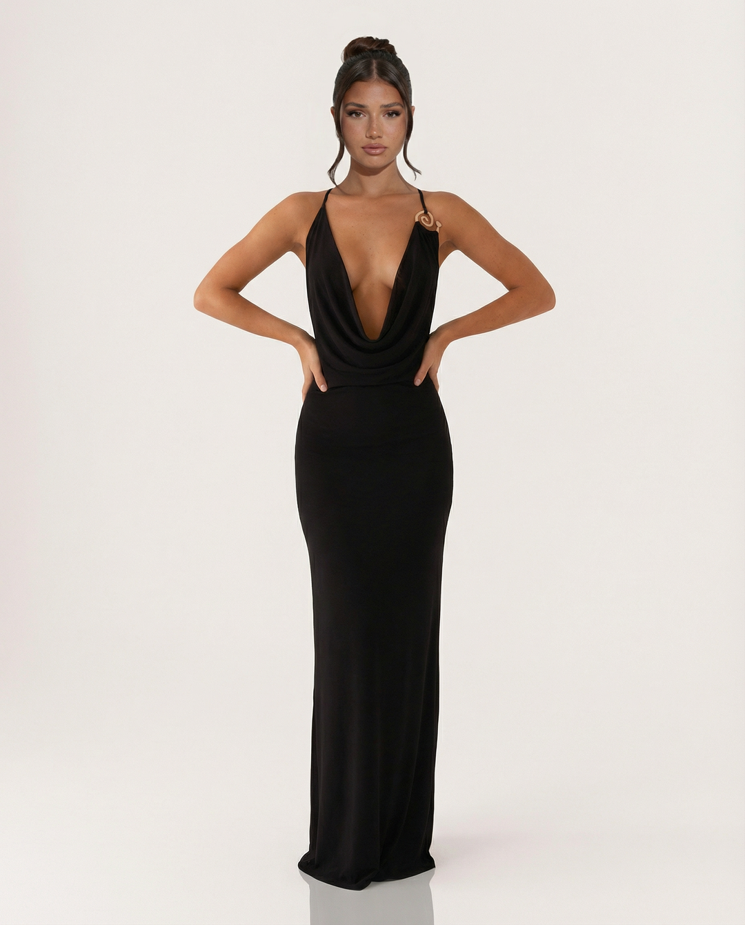 Sherri | Maxi Dress with Cowl Neck and Open Back