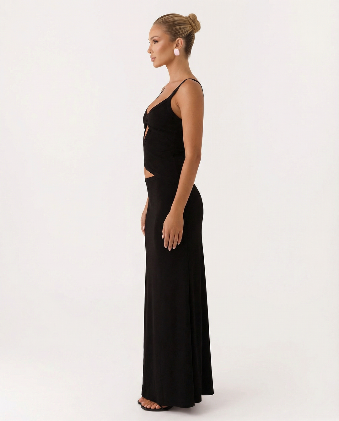 Erica | Bodycon Maxi Dress with Ruched Cut-Out Detail