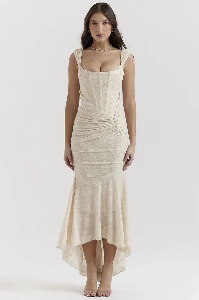 Lara | Maxi Dress with Floral Texture