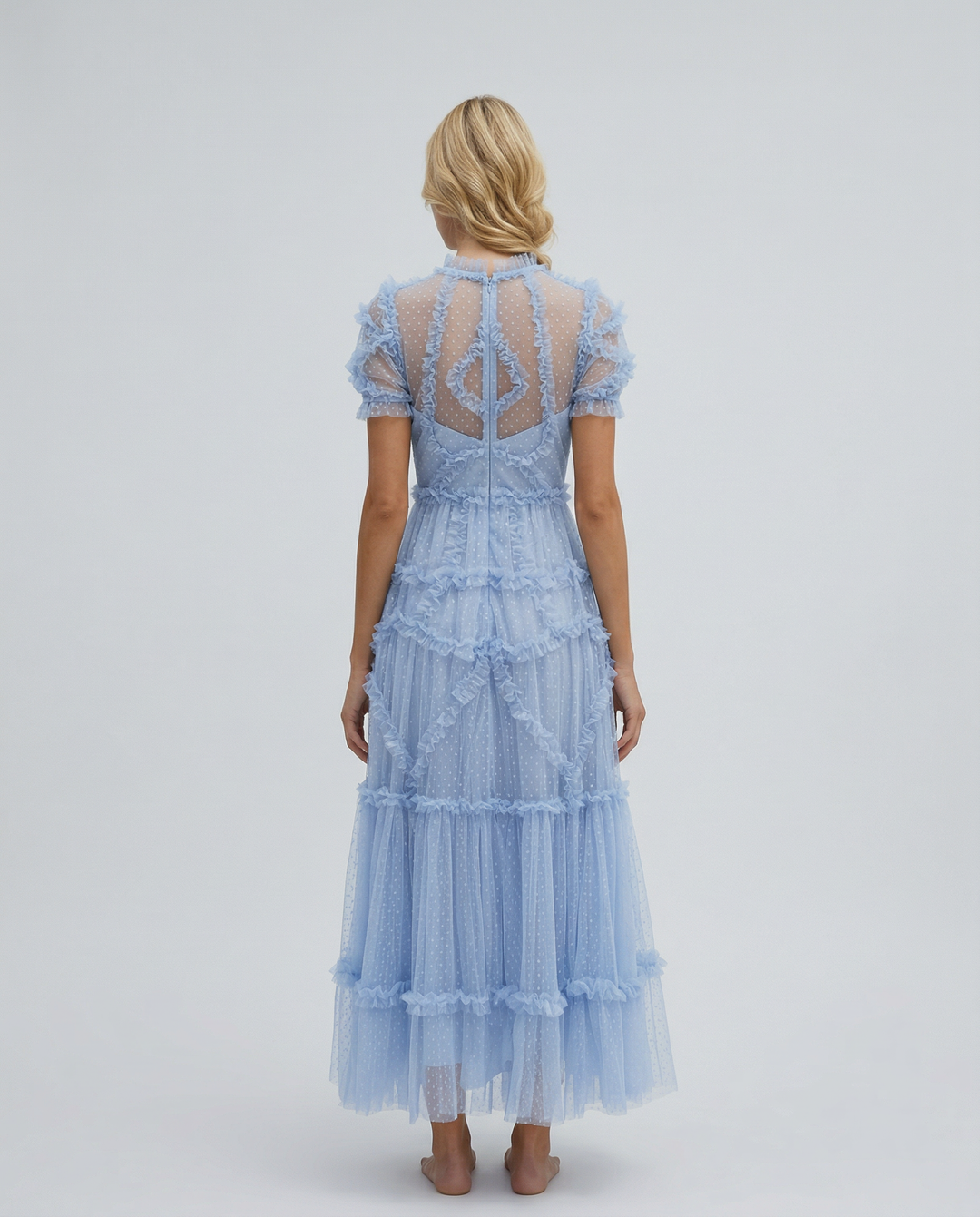 Ola | Maxi Dress with Ruffled Tulle Layers
