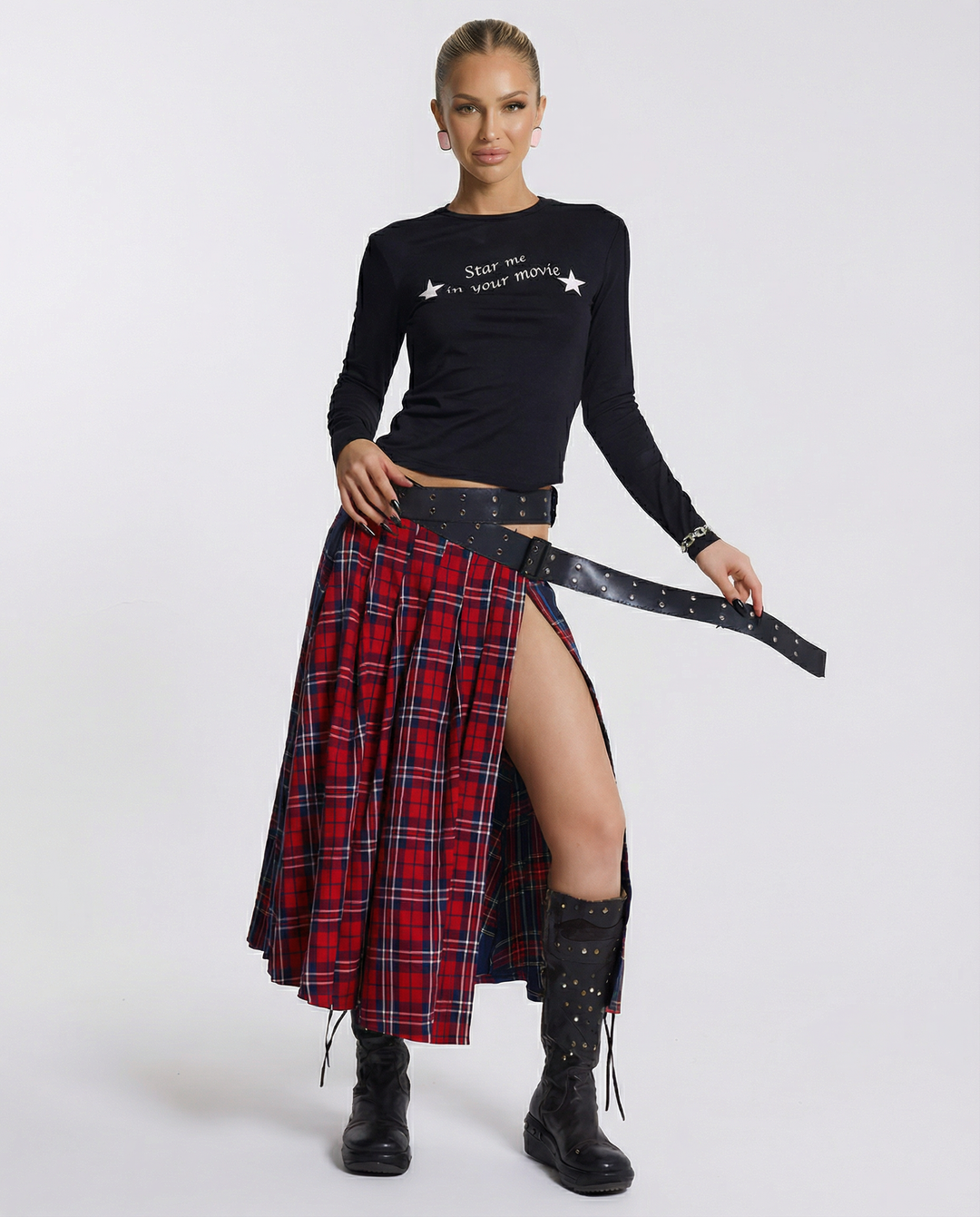 Kim | Maxi Kilt with Pleated Design