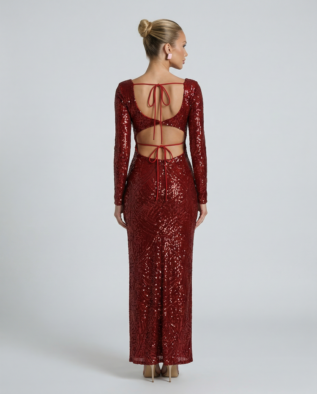 Dianna | Sequin Maxi Dress with Cut-Out Back