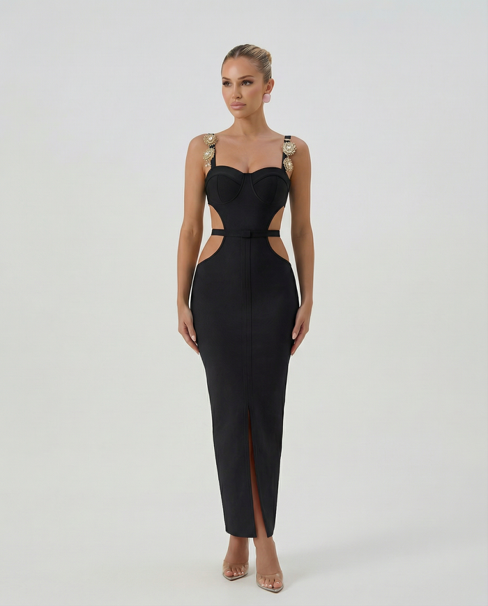 Wilma | Cut-Out Maxi Dress with Metal Trim