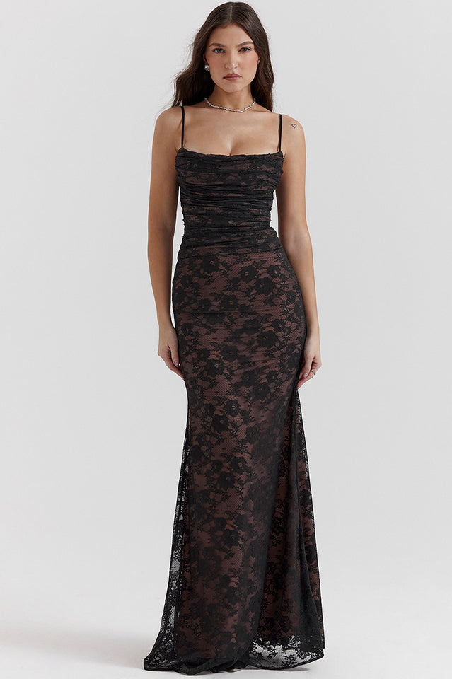 Marcella | Lace Maxi Dress with Corset Back