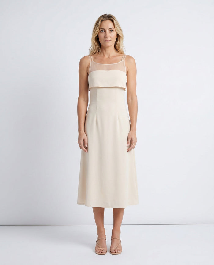 Selah | Spaghetti Strap A-Line Midi Dress