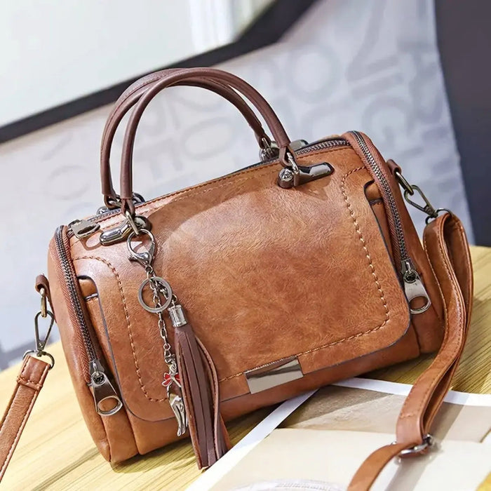 Women's Structured Satchel Bag with Top Handles
