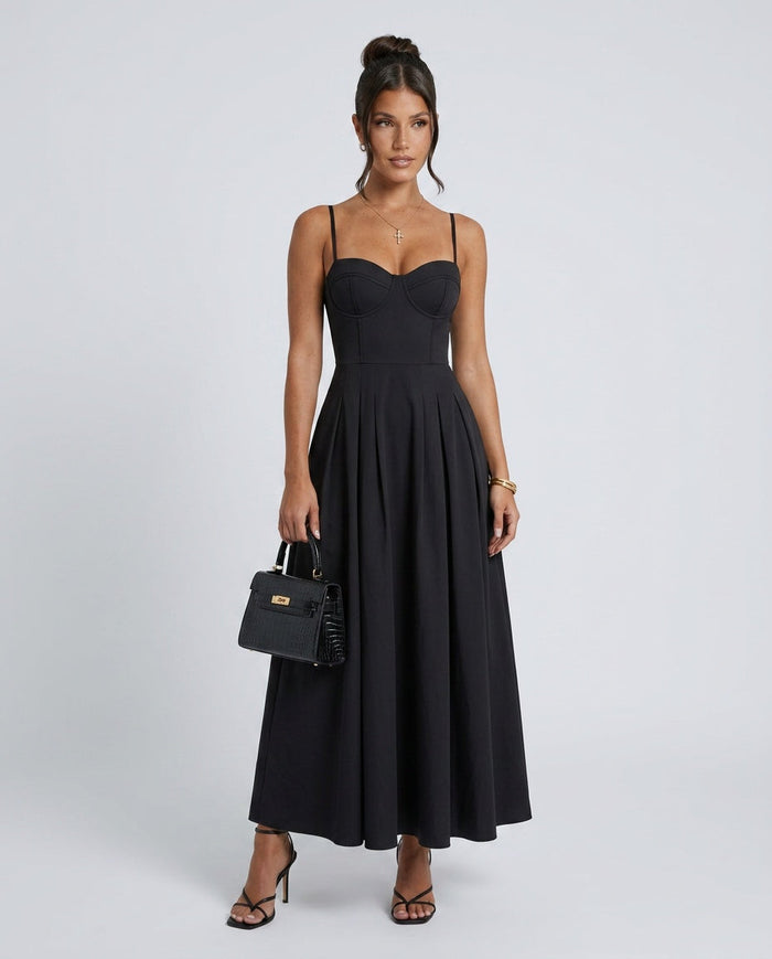 Wren | Pleated Skater Work Maxi Dress