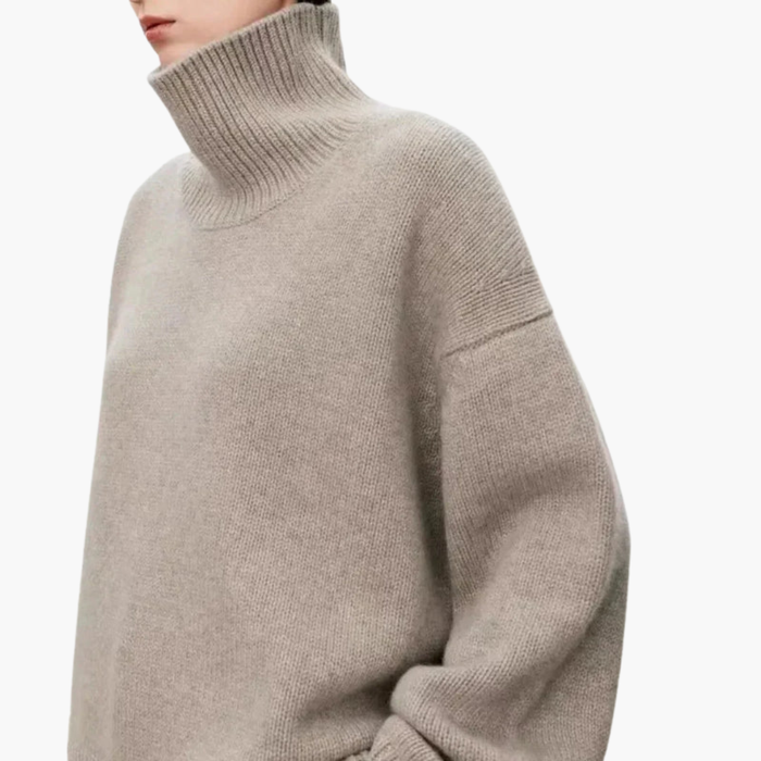 Women's Oversized High-Neck Sweater Relaxed Fit