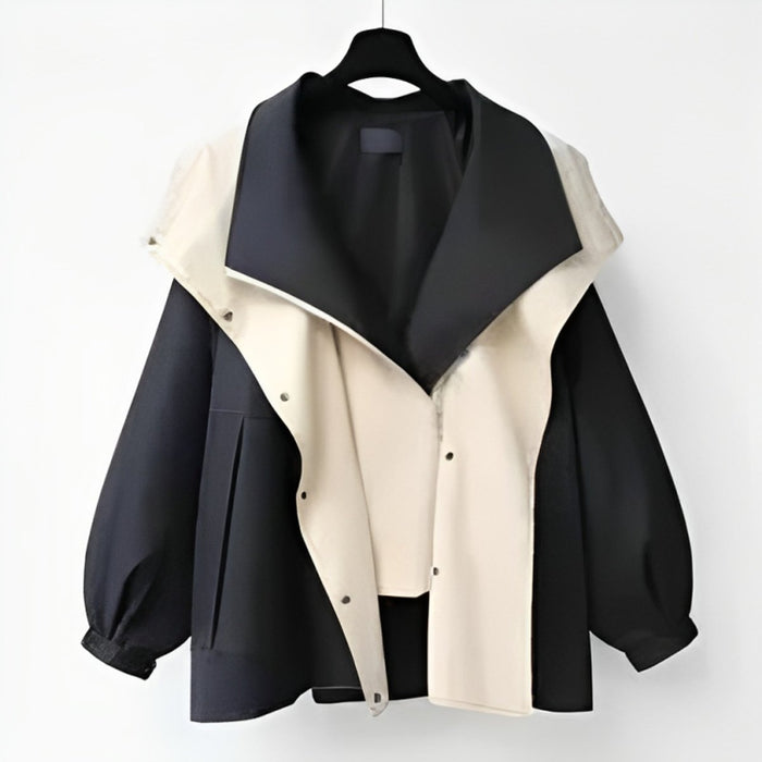 Women's Oversized Trench Coat with Double Collar