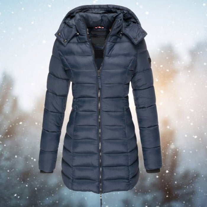Women's Quilted Hooded Puffer Coat with Tailored Fit