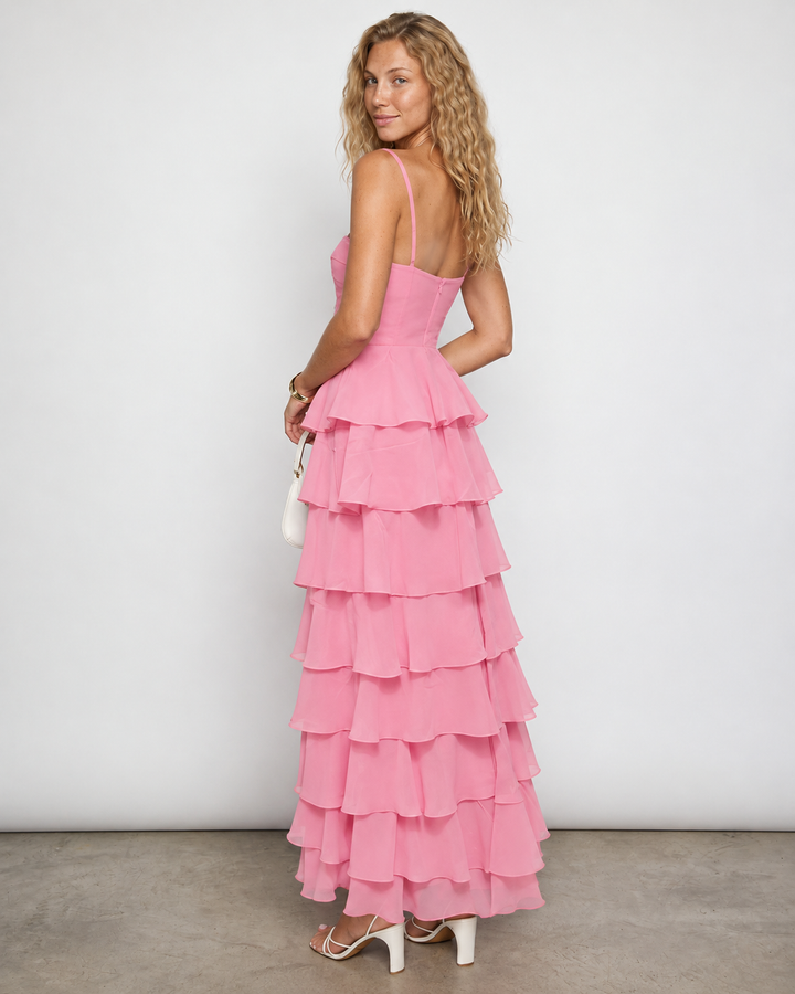 Kim | Strapless Ruffle Maxi Dress