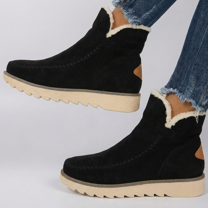 Women's Sherpa Lined Ankle Boots with Platform Sole