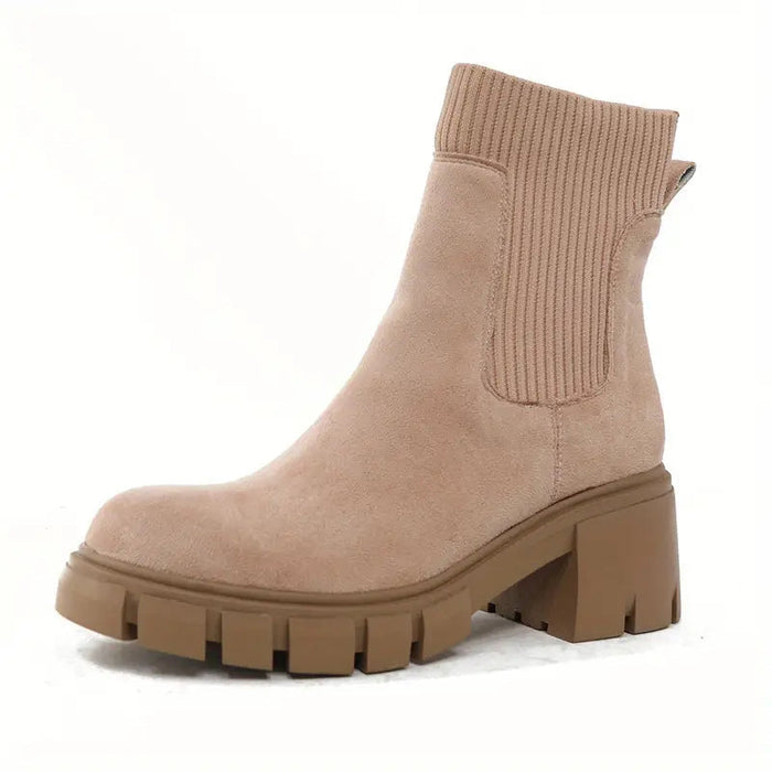 Women's Chelsea Ankle Boots with Block Heel Slip-On